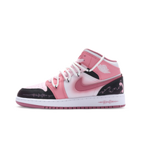 Custom Air Jordan 1 Pink Red Love Heart (Copy)
