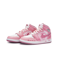 Custom Air Jordan 1 Pink White Love Heart