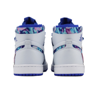Custom Air Jordan 1 Blue White Dull Pink Fonts Graffiti