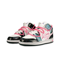 Custom Air Jordan 1 Blue Pink Black Graffiti