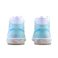 Custom Air Jordan 1 Cyan-blue Pink Blue Yellow Graffiti