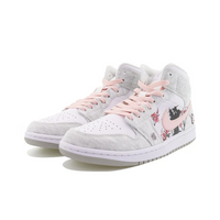 Custom Air Jordan 1 Grey Pink Red Black Plum Bossom