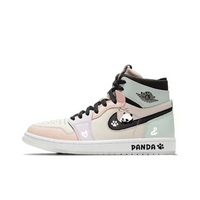 Custom Air Jordan 1 Light Orange Green Purple Black White Panda