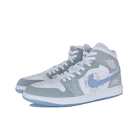 Custom Air Jordan 1 Grey Blue Graffiti