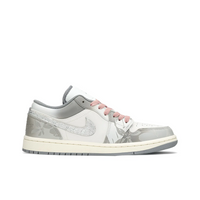 Custom Air Jordan 1 Grey White Sliver Pink Low