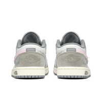 Custom Air Jordan 1 Grey White Sliver Pink Low