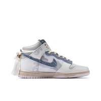 Custom Air Jordan 1 White Grey With Blue Denim Fabric