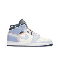 Custom Air Jordan 1 Blue Grey Cartoon Carrot Print