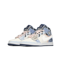 Custom Air Jordan 1 Blue Grey Cartoon Carrot Print