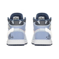 Custom Air Jordan 1 Blue Grey Cartoon Carrot Print