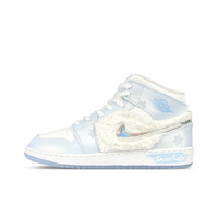 Custom Air Jordan 1 Blue White Fluff And Snowflakes