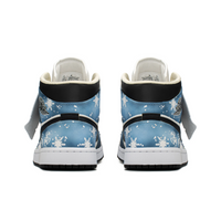 Custom Air Jordan 1 Dark Blue Black White Snowflakes