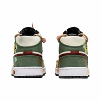Custom Air Jordan 1 Green Orange Brown-red
