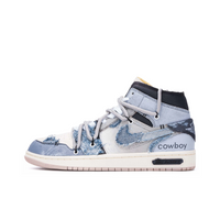 Custom Air Jordan 1 Blue Grey Denim Fabric