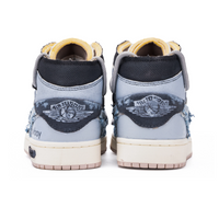Custom Air Jordan 1 Blue Grey Denim Fabric