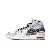 Custom Air Jordan 1 Dull Blue Black Embroidering