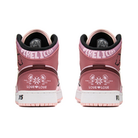 Custom Air Jordan 1 Pink Love Heart Pixel Icons