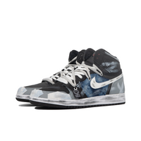 Custom Air Jordan 1 Black Grey Blue Graffiti High