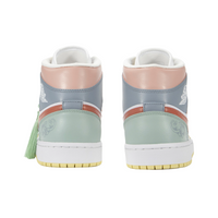 Custom Air Jordan 1 Dull Blue Green Red Dark Pattern