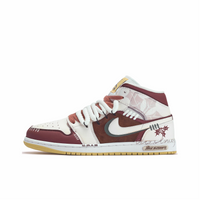 Custom Air Jordan 1 White Red Maple Leaves