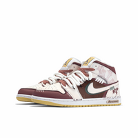 Custom Air Jordan 1 White Red Maple Leaves