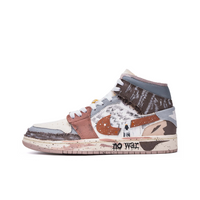 Custom Air Jordan 1 Blue Chocolate Orange Graffiti