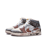 Custom Air Jordan 1 Blue Chocolate Orange Graffiti