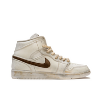 Custom Air Jordan 1 Beige Khaki Grey Graffiti