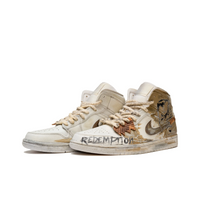 Custom Air Jordan 1 Beige Khaki Grey Graffiti
