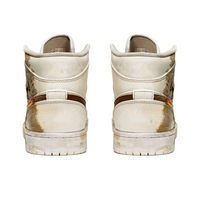 Custom Air Jordan 1 Beige Khaki Grey Graffiti