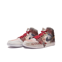 Custom Air Jordan 1 Red Black Blue Graffiti