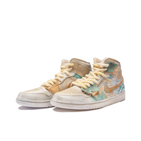 Custom Air Jordan 1 Green Orange Off White Deer Pattern