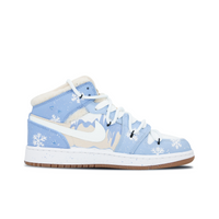 Custom Air Jordan 1 Blue White Snowflake