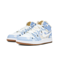 Custom Air Jordan 1 Blue White Snowflake