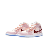 Custom Air Jordan 1 Pink Red Blue Sole