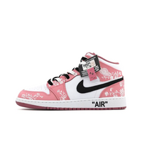 Custom Air Jordan 1 Pink Black White Floral Print