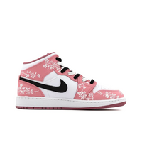 Custom Air Jordan 1 Pink Black White Floral Print