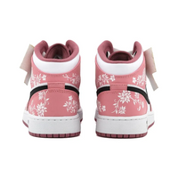 Custom Air Jordan 1 Pink Black White Floral Print