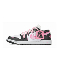 Custom Air Jordan 1 Black White Pink Low