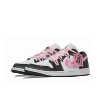 Custom Air Jordan 1 Black White Pink Low