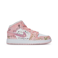 Custom Air Jordan 1 Pink Black Graffiti