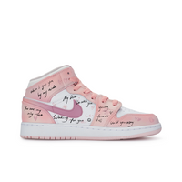 Custom Air Jordan 1 Pink Black Graffiti