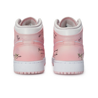 Custom Air Jordan 1 Pink Black Graffiti