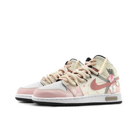 Custom Air Jordan 1 Pink Beige With Peach Blossom