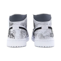 Custom Air Jordan 1 Black White Grey Ink Splash