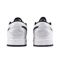 Custom Air Jordan 1 Light Grey Black With Colorful Ink Splash Low