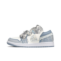 Custom Air Jordan 1 Dull Blue Flowers Low