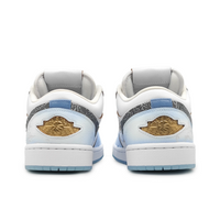 Custom Air Jordan 1 Light Blue White Gradient Mythical Animal Low