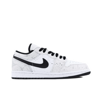 Custom Air Jordan 1 White Black Ink Splash Low