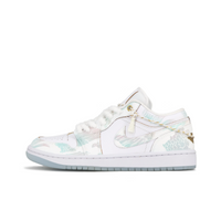 Custom Air Jordan 1 White Cyan-blue Pink Gradient Graffiti